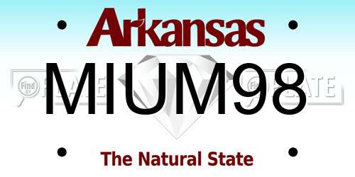 MIUM98 Arkansas License Plate