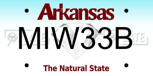MIW33B Arkansas License Plate