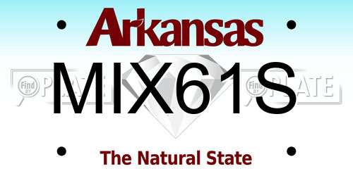 MIX61S Arkansas License Plate