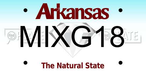 MIXG18 Arkansas License Plate