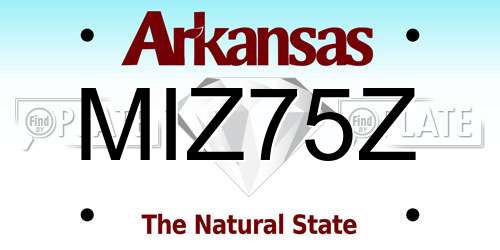 MIZ75Z Arkansas License Plate
