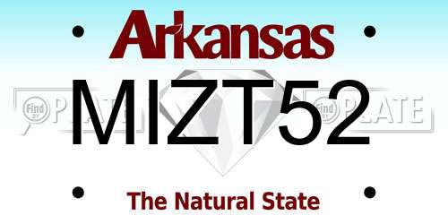 MIZT52 Arkansas License Plate