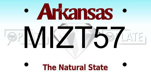 MIZT57 Arkansas License Plate