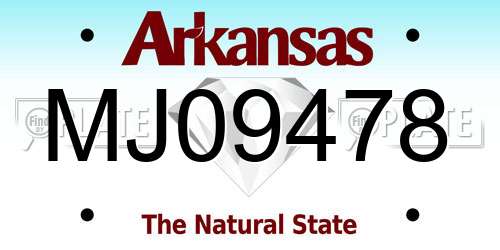MJ09478 Arkansas License Plate