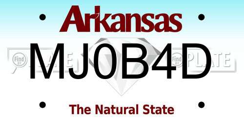 MJ0B4D Arkansas License Plate