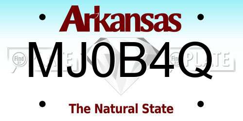 MJ0B4Q Arkansas License Plate
