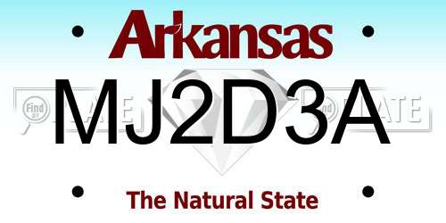 MJ2D3A Arkansas License Plate