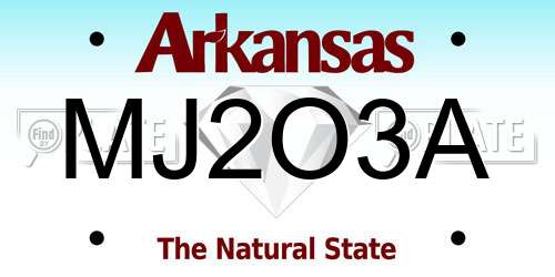 MJ2O3A Arkansas License Plate