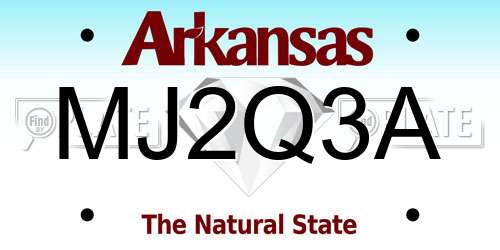 MJ2Q3A Arkansas License Plate