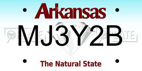 MJ3Y2B Arkansas License Plate