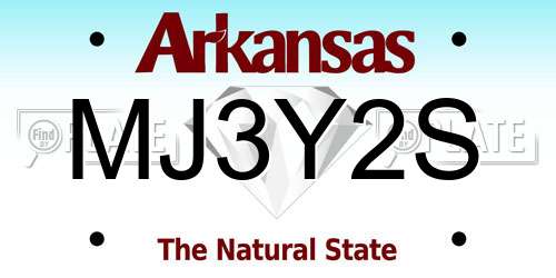 MJ3Y2S Arkansas License Plate