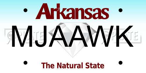 MJAAWK Arkansas License Plate