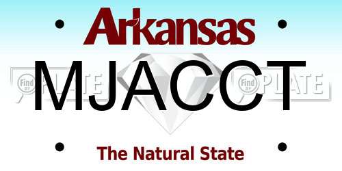 MJACCT Arkansas License Plate