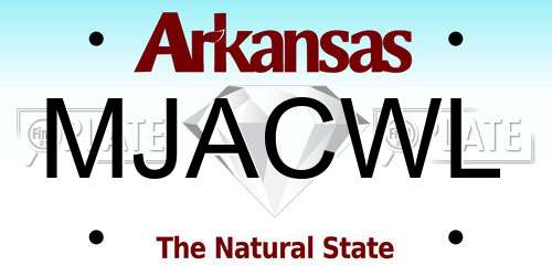 MJACWL Arkansas License Plate