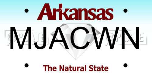 MJACWN Arkansas License Plate