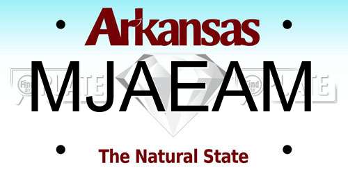 MJAEAM Arkansas License Plate