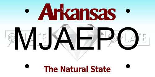 MJAEPO Arkansas License Plate