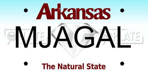 MJAGAL Arkansas License Plate