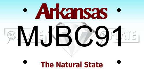 MJBC91 Arkansas License Plate
