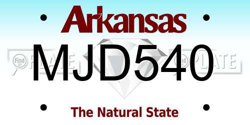 MJD540 Arkansas License Plate