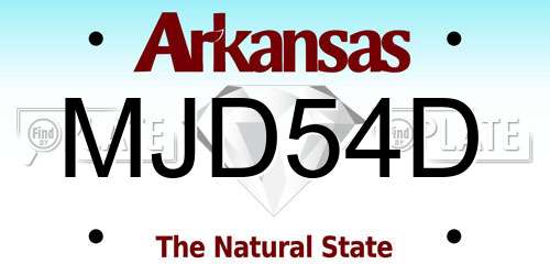 MJD54D Arkansas License Plate