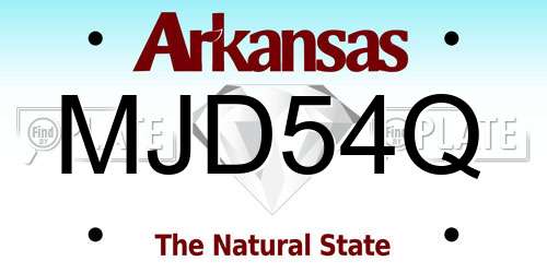 MJD54Q Arkansas License Plate