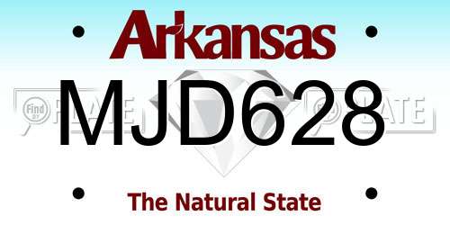 MJD628 Arkansas License Plate