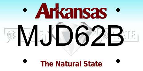 MJD62B Arkansas License Plate