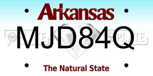 MJD84Q Arkansas License Plate