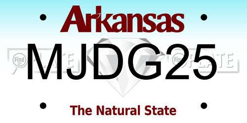 MJDG25 Arkansas License Plate