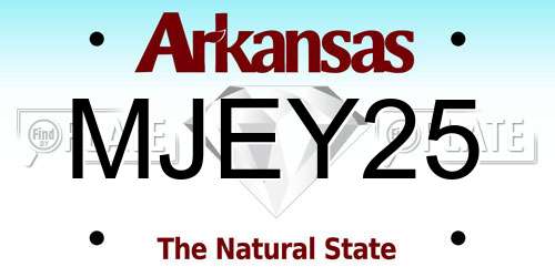 MJEY25 Arkansas License Plate