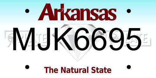MJK6695 Arkansas License Plate