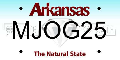 MJOG25 Arkansas License Plate
