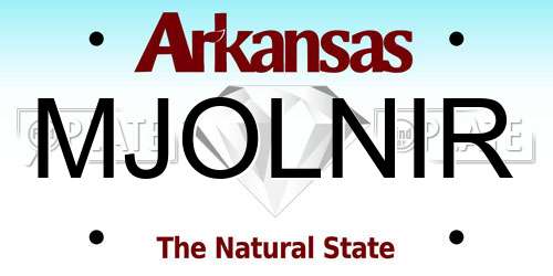 MJOLNIR Arkansas License Plate