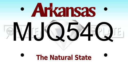 MJQ54Q Arkansas License Plate