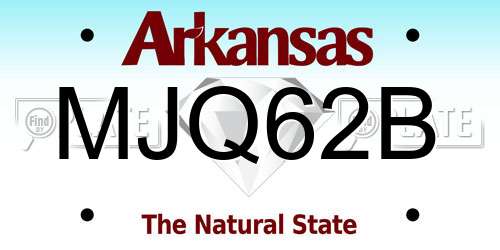 MJQ62B Arkansas License Plate