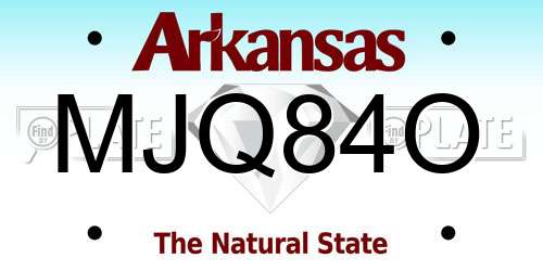 MJQ84O Arkansas License Plate