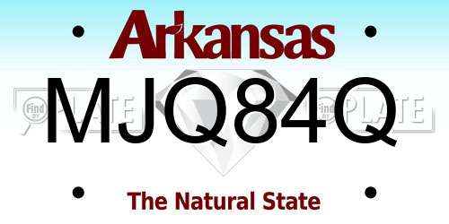 MJQ84Q Arkansas License Plate