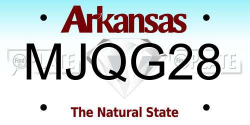 MJQG28 Arkansas License Plate