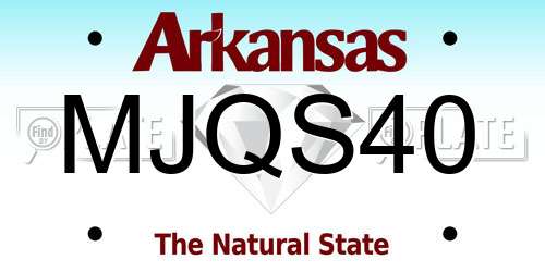 MJQS40 Arkansas License Plate