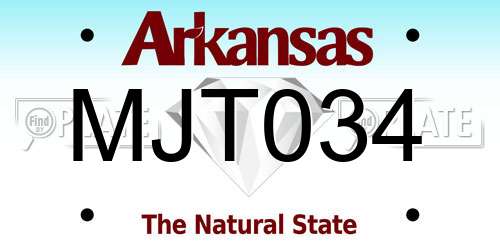 MJT034 Arkansas License Plate