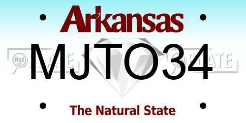 MJTO34 Arkansas License Plate