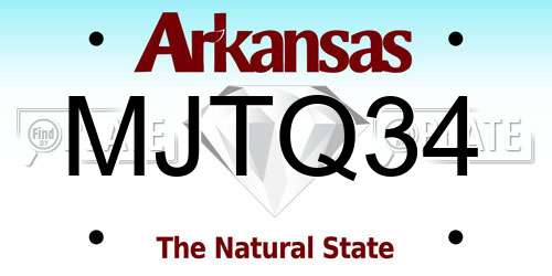 MJTQ34 Arkansas License Plate