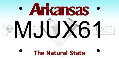 MJUX61 Arkansas License Plate