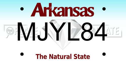 MJYL84 Arkansas License Plate