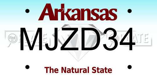 MJZD34 Arkansas License Plate