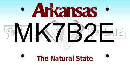 MK7B2E Arkansas License Plate