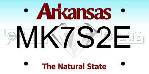 MK7S2E Arkansas License Plate