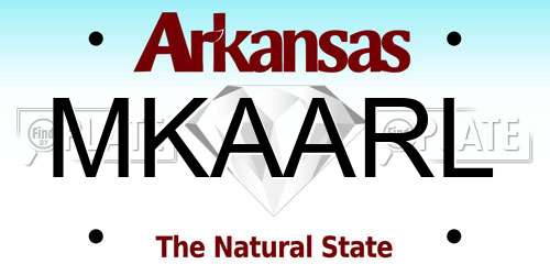MKAARL Arkansas License Plate