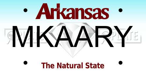 MKAARY Arkansas License Plate